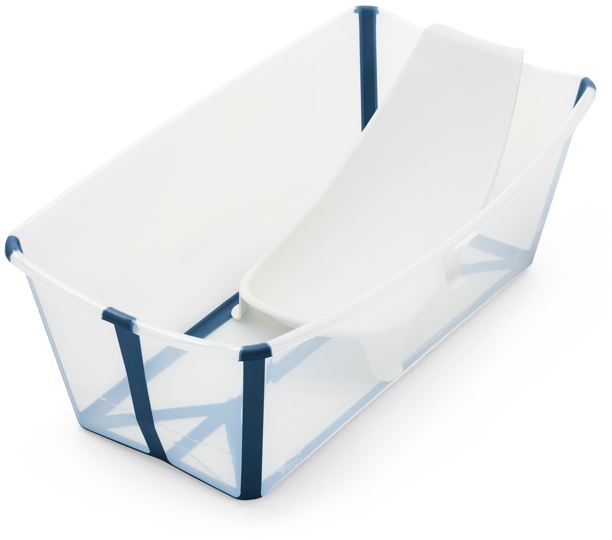 Ванночка с горкой Stokke Flexi Bath Bundle, Tub with Newborn Support Transparent Blue