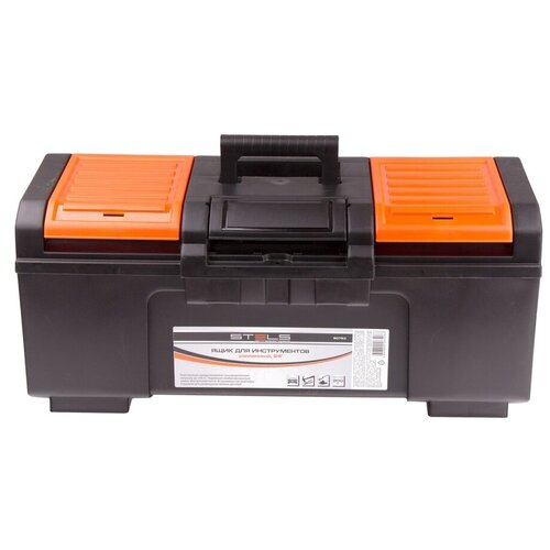 Ящик с органайзером Stels 90763, 58.7x25.7x28 см, 24'' , черный/оранжевый