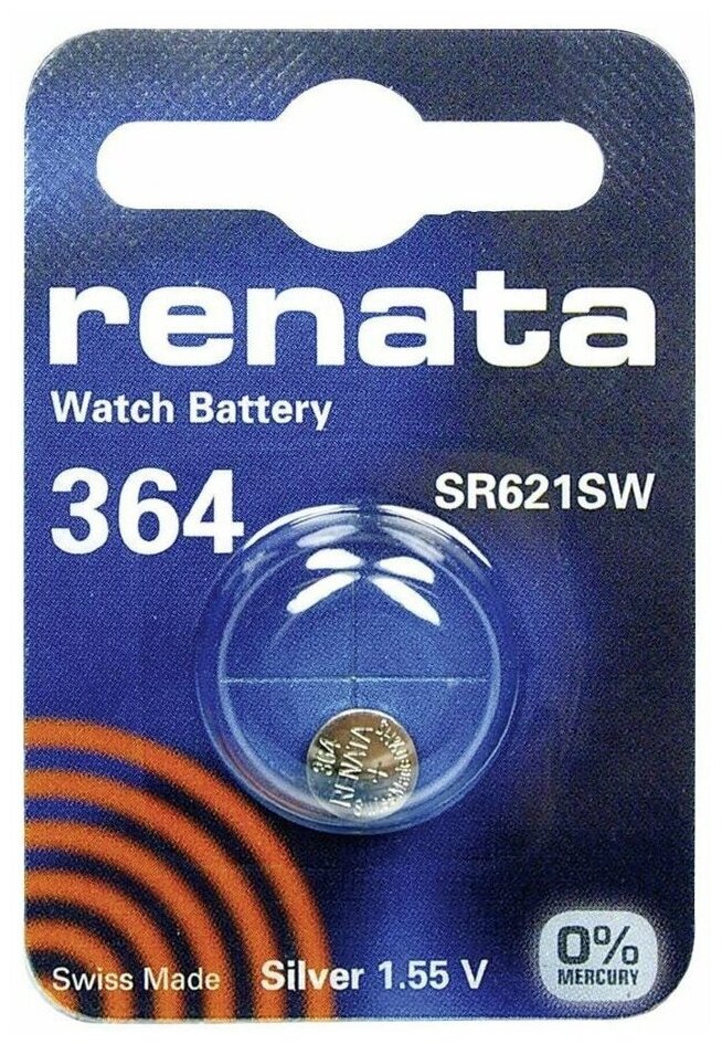 Батарейка Renata 364 SR621SW, в упаковке: 1 шт.