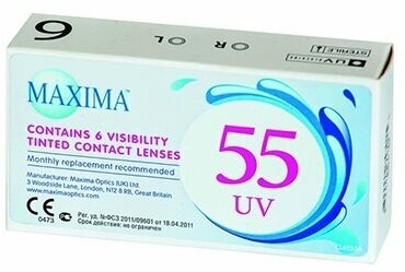 Контактные линзы Maxima 55 UV 1 месяц R. 8.9 SPH -7.50