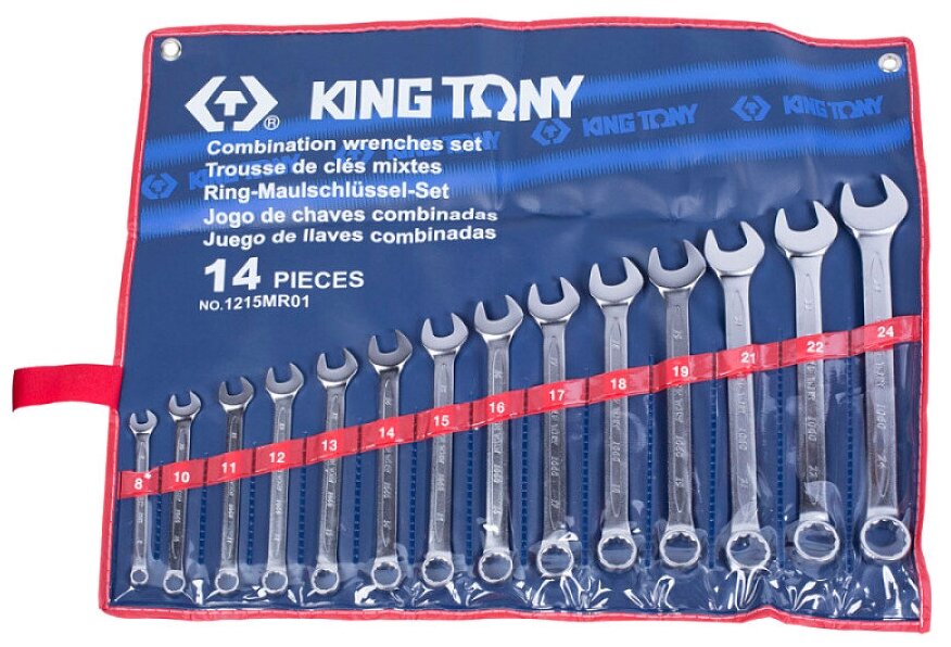 1215MR01 KING TONY Набор комбинированных ключей, 8-24 мм, 14 предметов 1215MR01