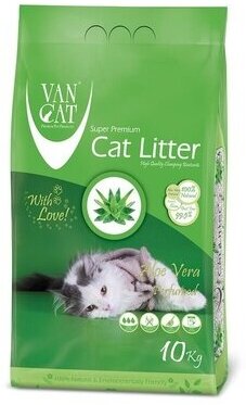 VAN CAT Aloe Vera Комкующийся наполнитель без пыли с ароматом Алоэ вера 5кг