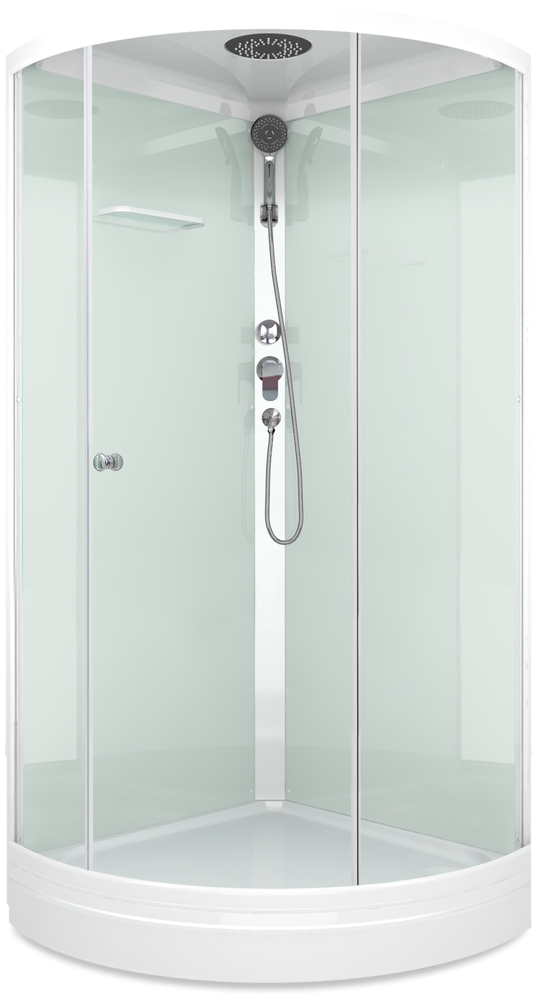 Душевая кабина Domani-Spa Simple 99, поддон 15см, белые стенки, прозрачное стекло, 90х90 см
