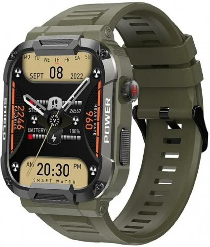 Умные часы BandRate Smart BRSMK66GNGN с счетчиком калорий будильником ЧСС