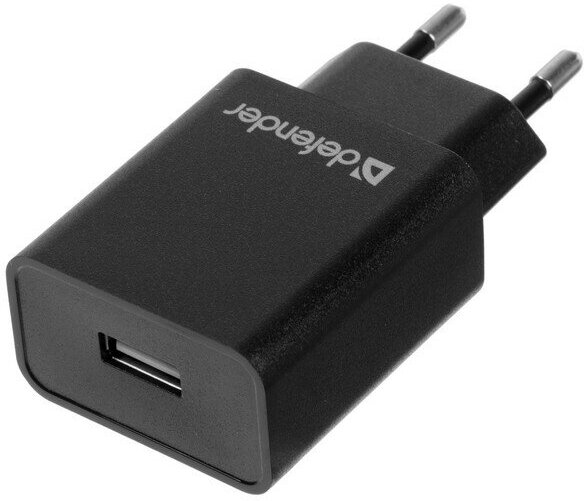 Сетевое зарядное устройство Defender EPA-10 1 USB 2.1 А чёрное