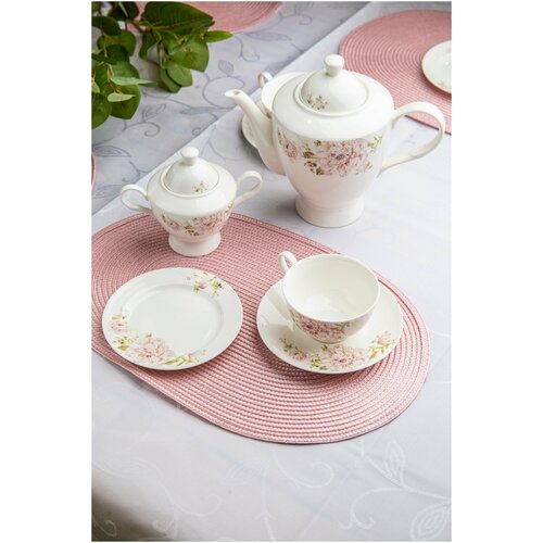 Набор столовый чайный десертный сервиз MACBETH BONE PORCELAIN PRINCESS EMILY 38 предметов 12 персон