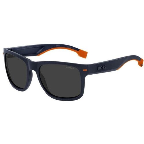 Солнцезащитные очки BOSS, квадратные, оправа: пластик, для мужчин, оранжевый