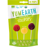 Органические леденцы на палочке YumEarth Organic Sour Lollipops, Ассорти, 14 леденцов