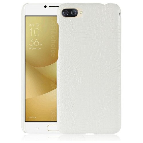 фото Чехол-накладка mypads на asus zenfone 4 max zc520kl (a006/4a032ru) тонкий задний бампер на пластиковой основе с отделкой под кожу крокодила белый