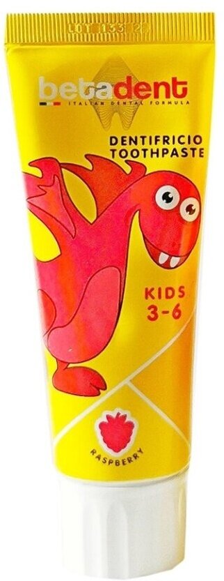 Зубная паста для детей Betadent Kids 3-6 со вкусом малины 75 мл Италия