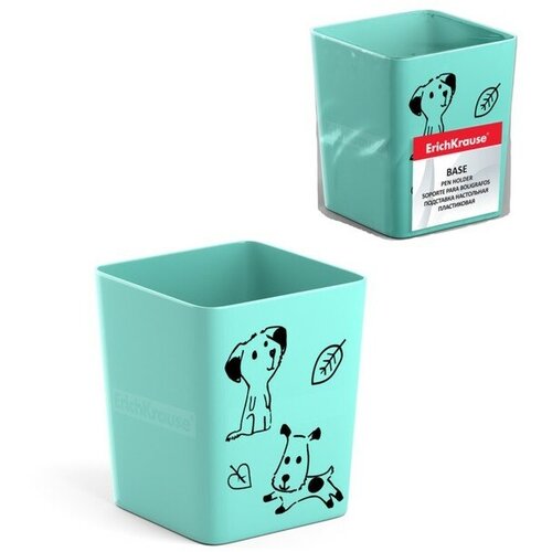 ErichKrause Подставка-стакан для пишущих пренадлежностей ErichKrause Base, Little Dogs, мятный с рисунком