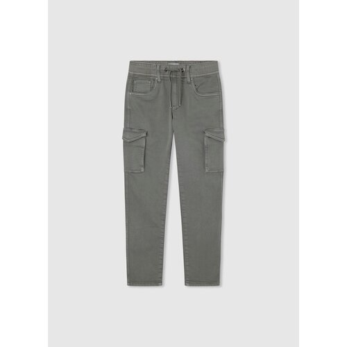 фото Брюки джоггеры pepe jeans, карманы, размер 12, хаки