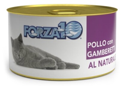Влажный корм для взрослых кошек FORZA10 POLLO con GAMBERETTI AL Naturale с курицей и креветками 75г