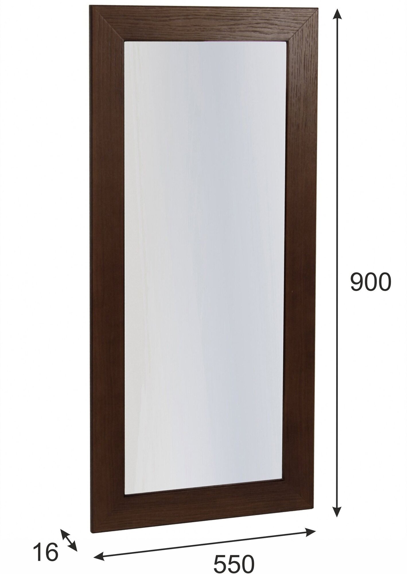 Зеркало настенное PASSO SMART, рама МДФ, темно-коричневая