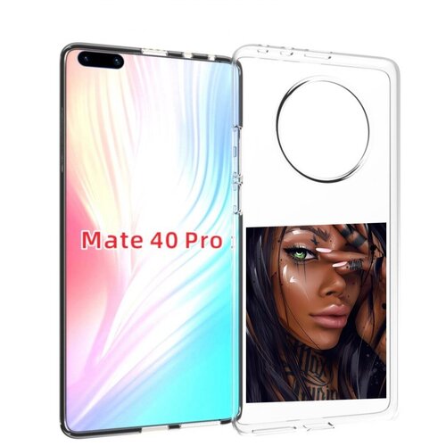 Чехол MyPads девушка-с-зелеными-глазами-яркими для Huawei Mate 40 Pro (NOH-NX9) задняя-панель-накладка-бампер чехол mypads грустная девушка с синими волосами для huawei mate 40 pro noh nx9 задняя панель накладка бампер