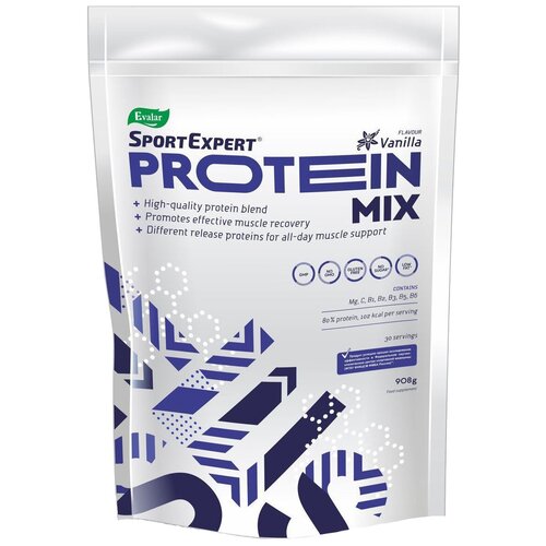 Протеин SportExpert Protein Mix, 908 гр., ваниль протеиновый коктейль эвалар sportexpert 908 гр
