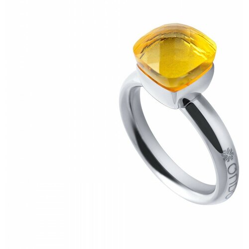 Кольцо Qudo, кристалл, размер 16.5, желтый шарм qudo bottone light peach 8 мм 680136 br s