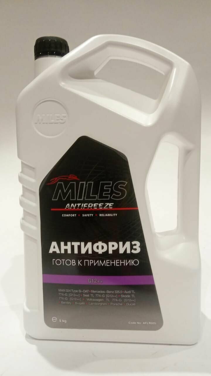 Антифриз MILES AFLR005 G12++ фиолетовый 5 кг готовый