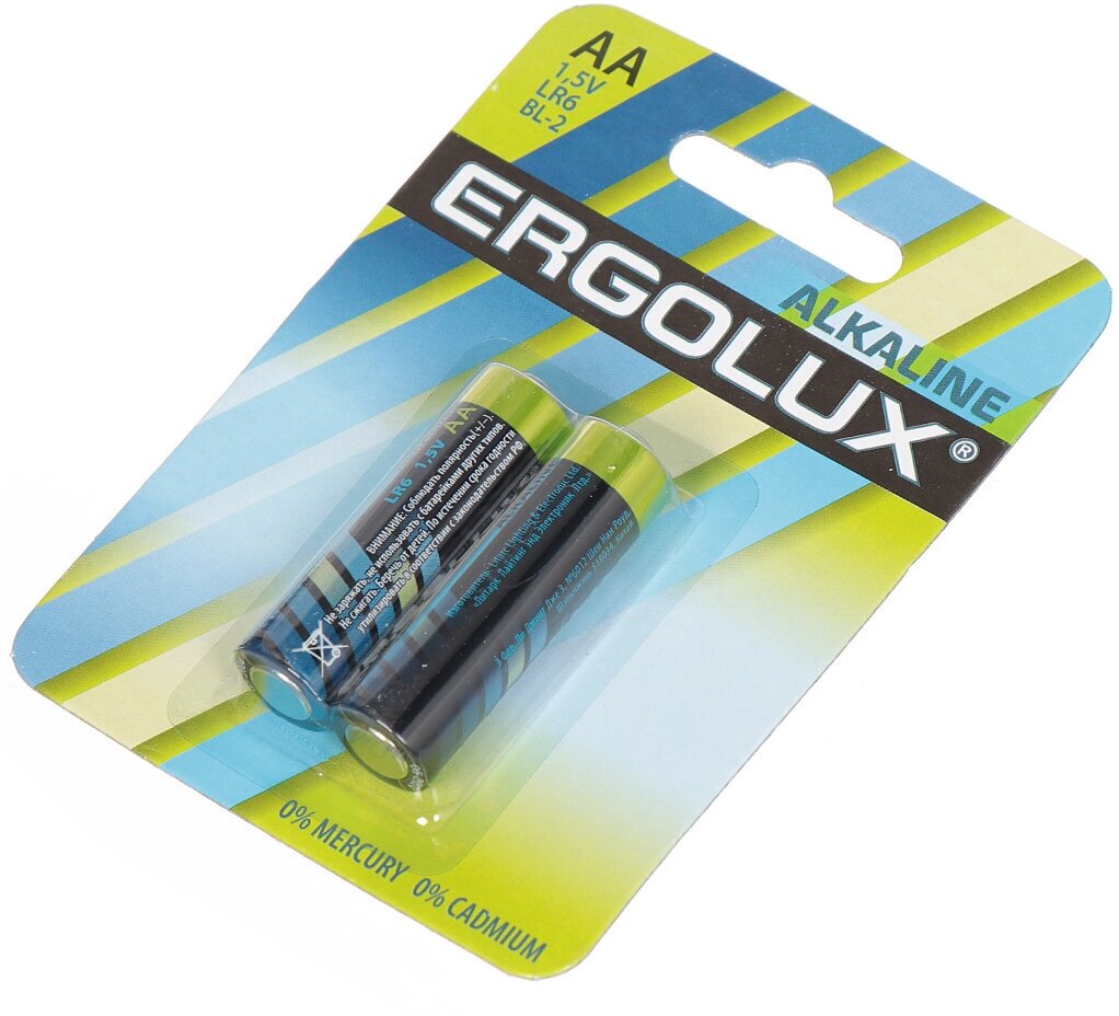 AA Батарейка ERGOLUX Alkaline LR6 BL-2, 2 шт. 2800мAч - фото №3