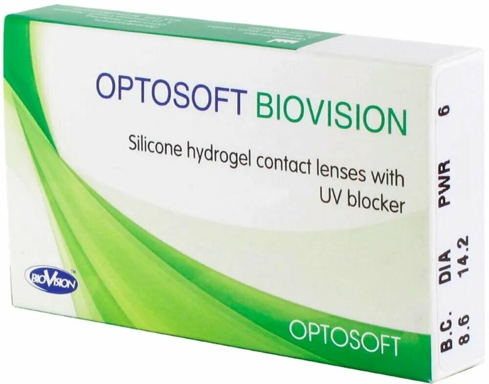 Контактные линзы Optosoft BioVision,(3 линз), 3 шт, D -5.25, R 8.6, Ежемесячные