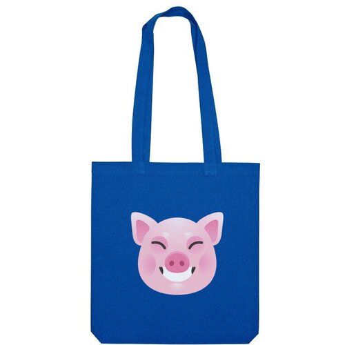 сумка свинка пухля поросенок ярко синий Сумка шоппер Us Basic, синий