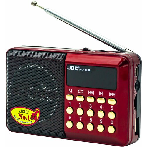 Радиоприемник JOC H011UR USBSDmicroSDFM красный 82300₽