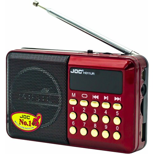 Радиоприемник JOC H011UR USB/SD/microSD/FM красный