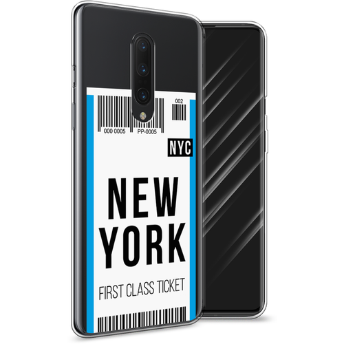 Силиконовый чехол на OnePlus 8 / ВанПлас 8 Билет в Нью-Йорк, прозрачный силиконовый чехол на oneplus 10 pro ванплас 10 про билет в нью йорк прозрачный