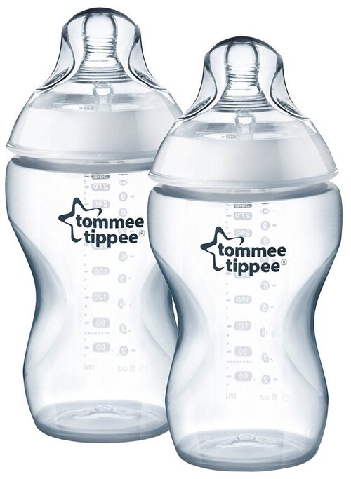 Tommee Tippee Бутылочки Closer to Nature Easi-Vent 340 мл, 2 шт, с 3 месяцев, бесцветный