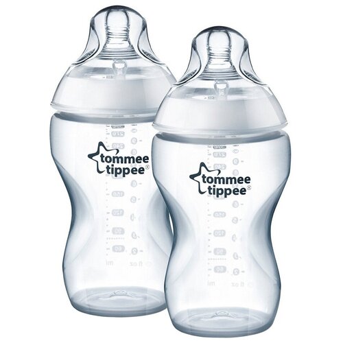 Tommee Tippee Бутылочки Closer to Nature Easi-Vent 340 мл, 2 шт, с 3 месяцев, бесцветный