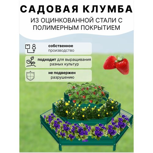 Клумба садовая трехуровневая зеленая