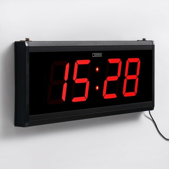 Часы электронные настенные "Соломон", с будильником, 48 x 19 x 3 см 9037322
