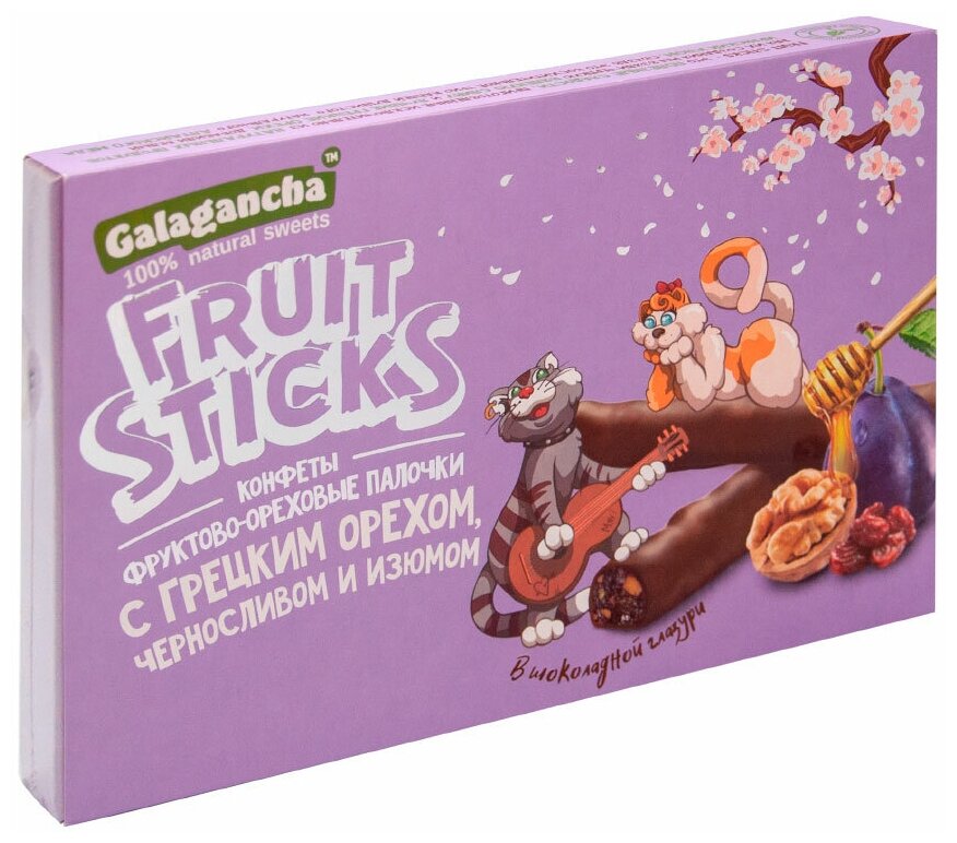 Конфеты FruitSticks с черносливом, грецким орехом и изюмом 175 гр Берестов А.С. - фотография № 3