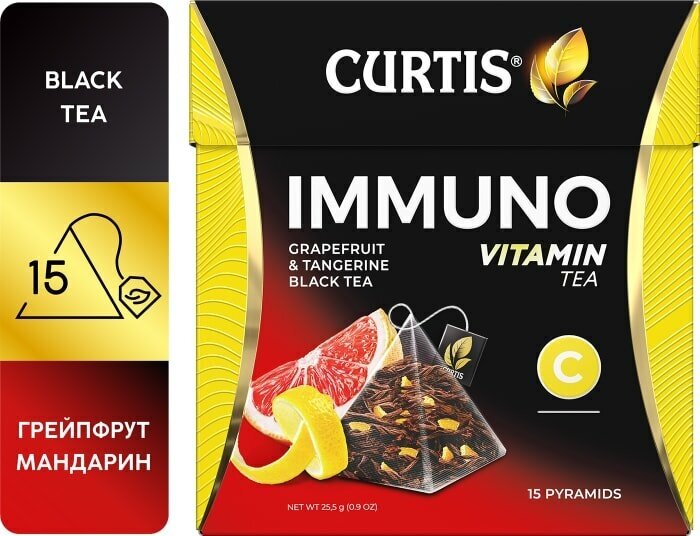 Чай черный Curtis Immuno с Цедрой лимона и апельсина 15*1.7г Май-Фудс - фото №18