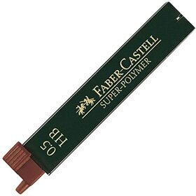 Грифели для механических карандашей Faber-Castell "Super-Polymer", 12шт, 0,5мм, HB