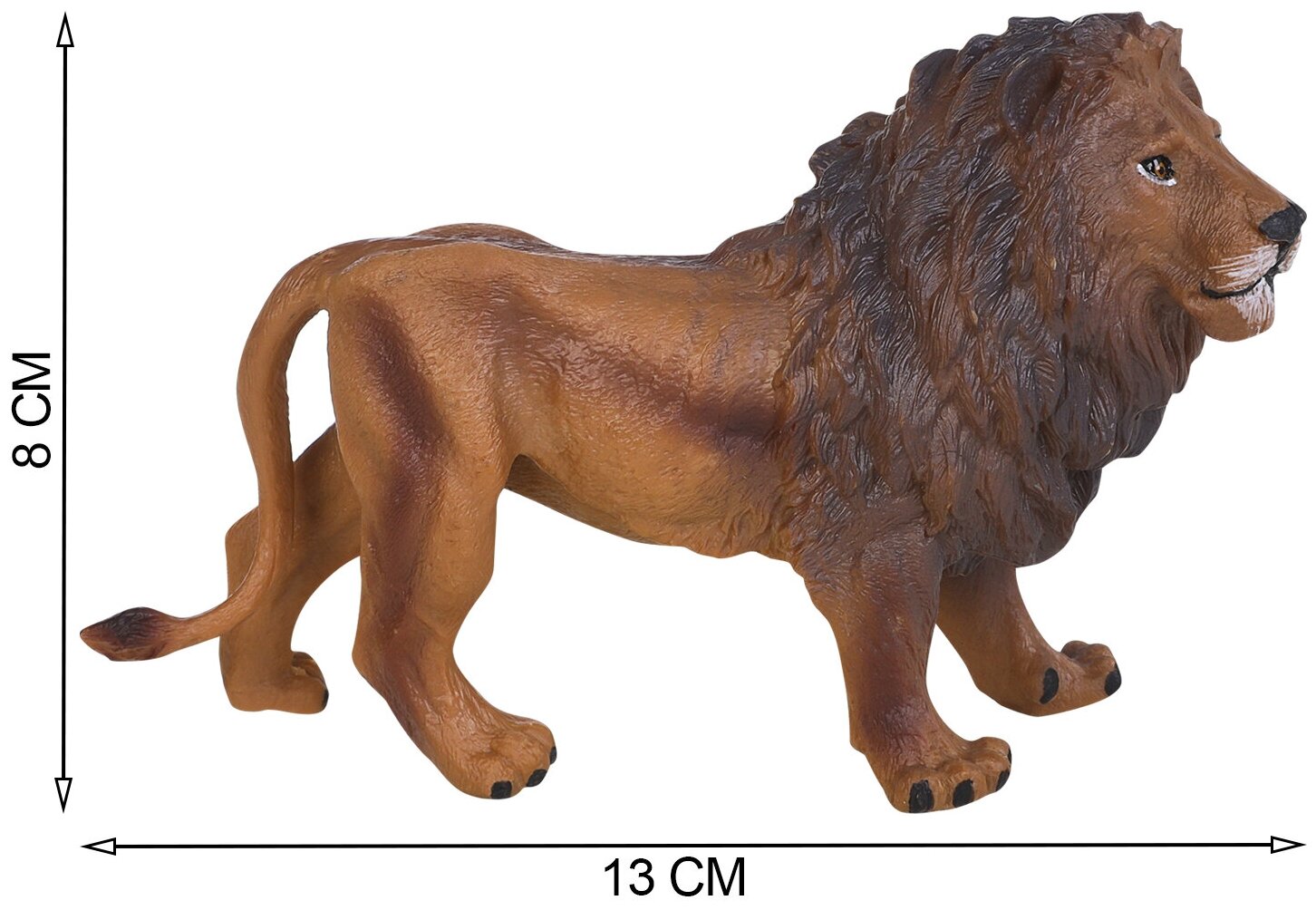 Набор фигурок животных серии "Мир диких животных": 2 льва, 2 леопарда, 2 тигра (набор из 6 предметов)