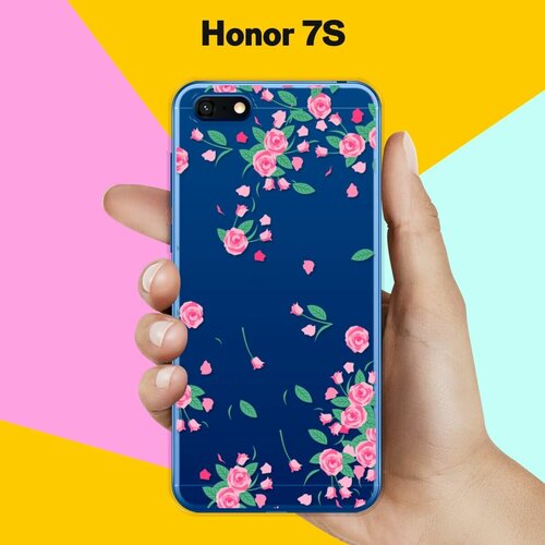 Силиконовый чехол Розочки на Honor 7S силиконовый чехол на honor 7c хонор 7с beautiful white flowers прозрачный