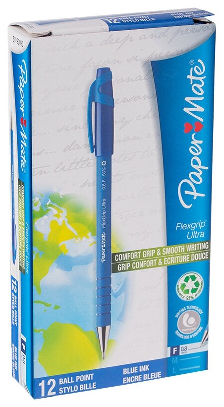 Paper Mate Набор шариковых ручек Flexgrip Ultra 0.8 мм, S0190093, 12 шт.