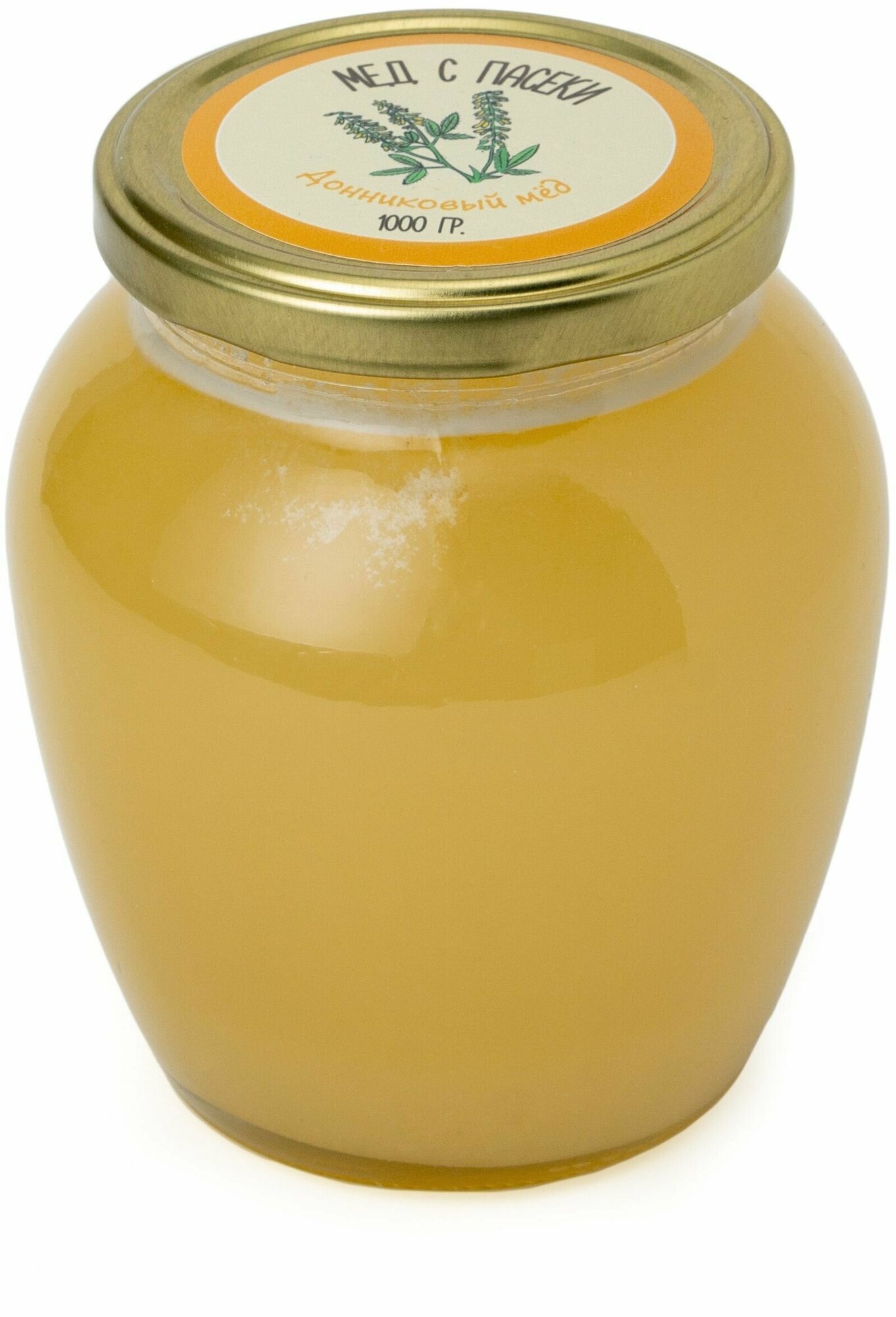 Мед натуральный Донниковый 1 кг 2022 г. сбора, в стеклянной банке - фотография № 3