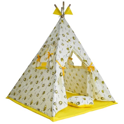 Палатка Kampfer Honey Village, желтый/пчелка игровые домики и палатки kampfer детский вигвам honey village
