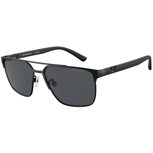 Солнцезащитные очки EMPORIO ARMANI, прямоугольные, оправа: металл, для мужчин, черный