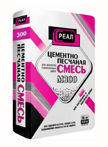 Смесь цементно-песчаная Реал ЦПС М300 25кг