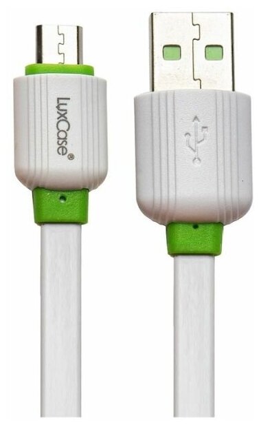 Кабель LuxCase USB Micro USB PVC 1m 2A (QY-PFM) White