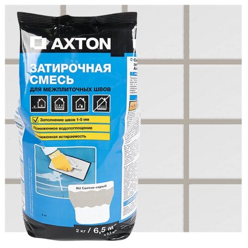 Затирка цементная Axton A.110 цвет светло-серый 2 кг затирка цементная axton a 110 цвет светло серый 2 кг
