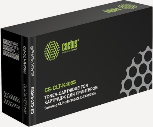 Изображение товара Тонер-картридж Cactus CS-CLT-K406S черный (1500стр.) для Samsung CLP-360/365/CLX-3300/3305