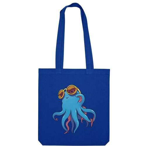 Сумка шоппер Us Basic, синий сумка летний осьминог в солнцезащитных очках белый