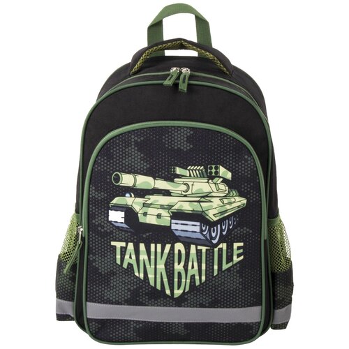 Пифагор Рюкзак Tank (229995), черный/зеленый