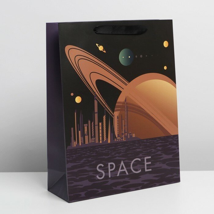 Дарите Счастье Пакет подарочный ламинированный вертикальный, упаковка, «Pluto», L 31 х 40 х 11,5 см