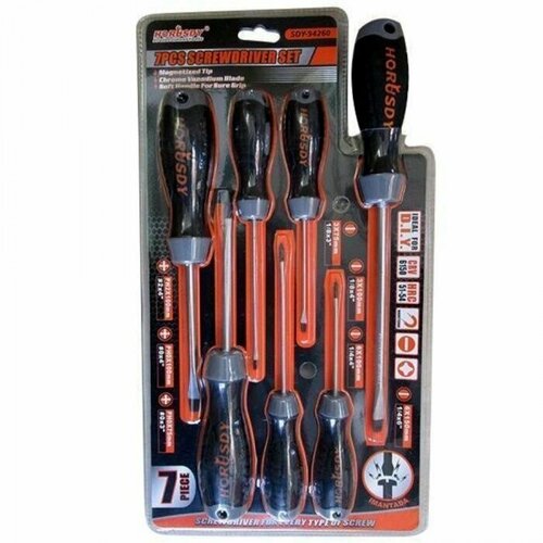 Набор ударных отверток, 7 шт, с магнитным наконечником Jinfeng