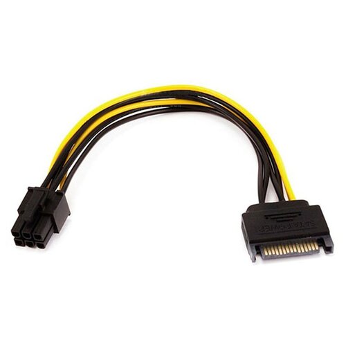 1007 16awg pci e 6pin male to dual 6pin male power cable Переходник питания для видеокарт Orient С512 PCI-Express 6-контактный на SATA штекер, кабель - 20см